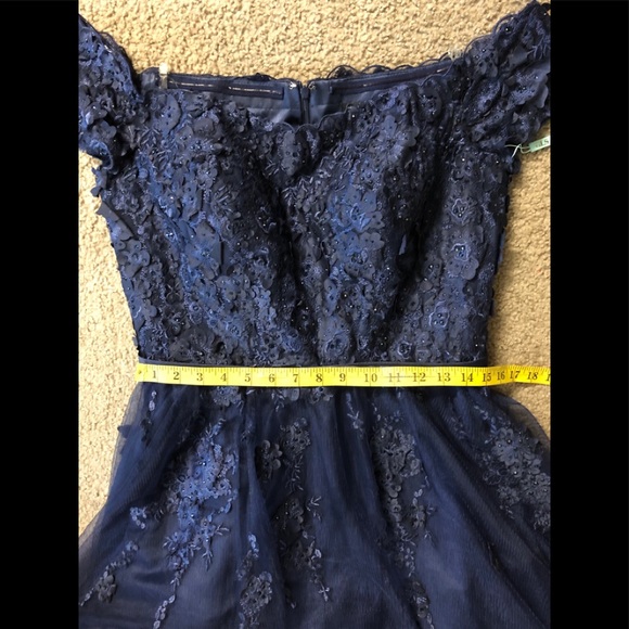 Elizabeth K GLS Formal dress New with Tags Hand Beaded prom party shoulder off - Picture 6 of 15